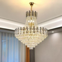 Plafonnier rond en cristal moderne