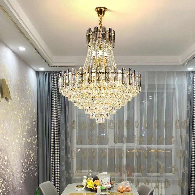 Plafonnier rond en cristal moderne