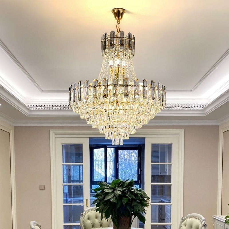 Plafonnier rond en cristal moderne