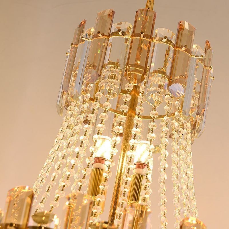 Plafonnier rond en cristal moderne