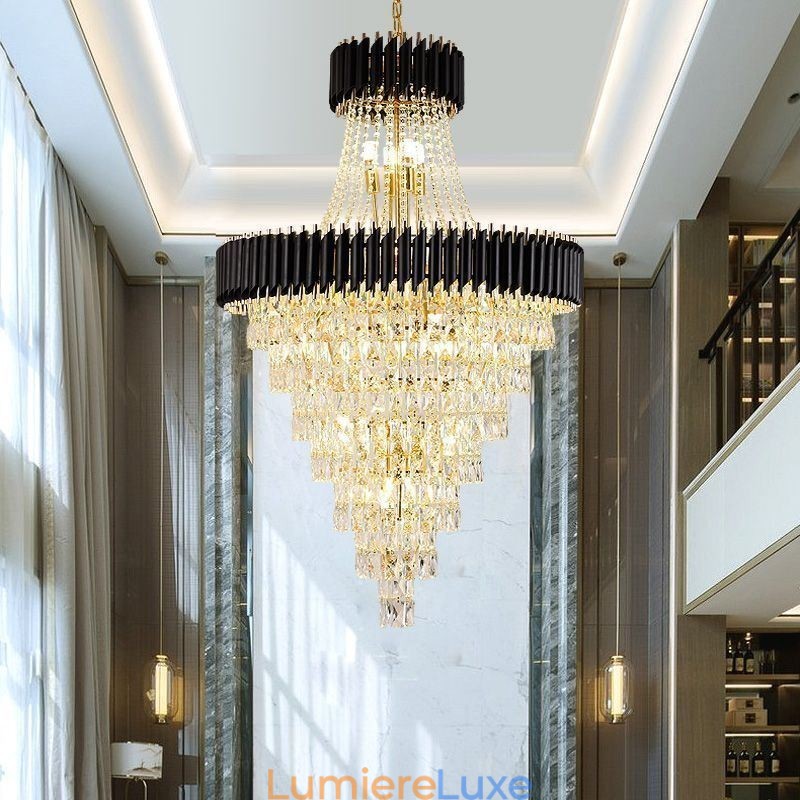 Plafonnier conique moderne en cristal