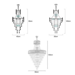 Plafonnier conique moderne en cristal