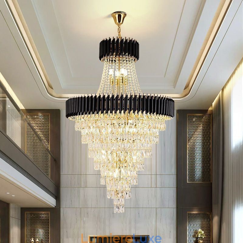 Plafonnier conique moderne en cristal