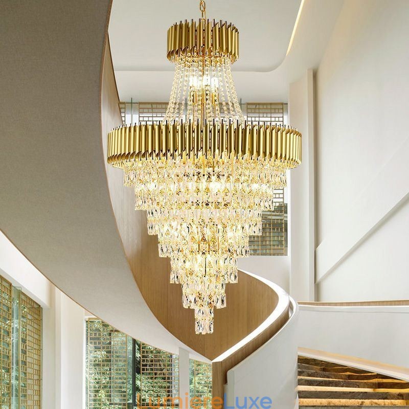 Plafonnier conique moderne en cristal