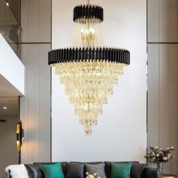 Plafonnier conique moderne en cristal