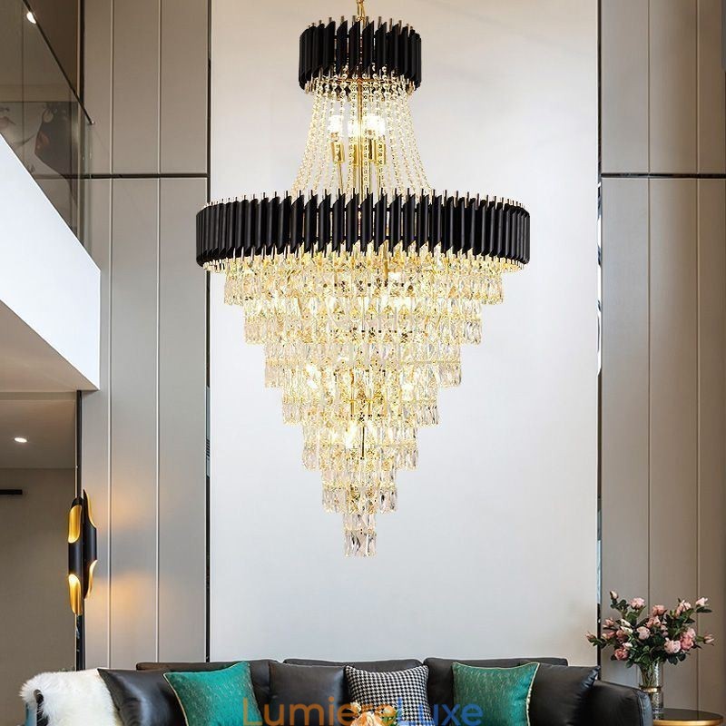 Plafonnier conique moderne en cristal