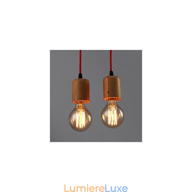 Lustre Mini Style Moderne Contemporain Bois Bambou
