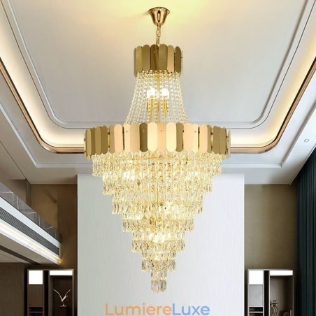 Lampe suspendue conique en cristal européen Lampe suspendue conique en cristal européen