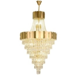 Lampe suspendue conique en cristal européen