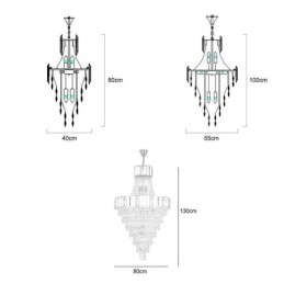 Lampe suspendue conique en cristal européen