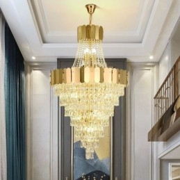 Lampe suspendue conique en cristal européen