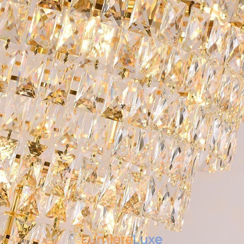 Lampe suspendue conique en cristal européen