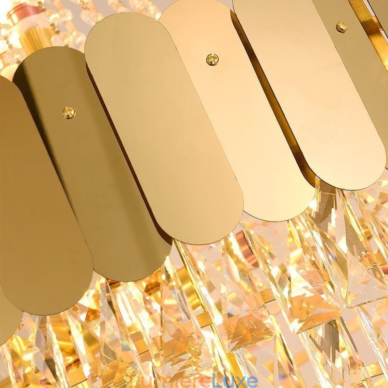 Lampe suspendue conique en cristal européen