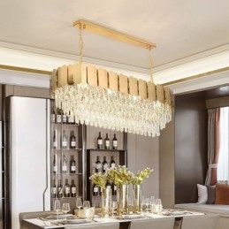 Suspension en cristal Plafonnier ovale de luxe