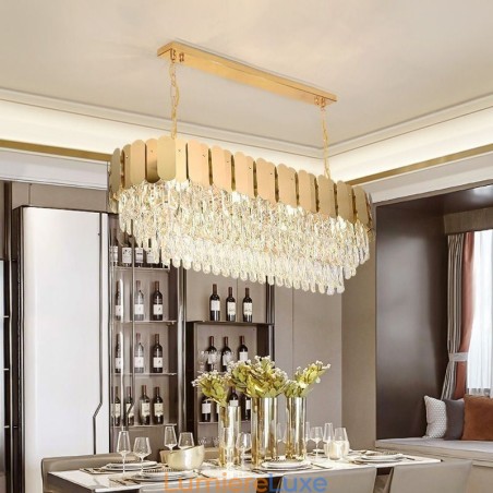 Suspension en cristal Plafonnier ovale de luxe Suspension en cristal Plafonnier ovale de luxe