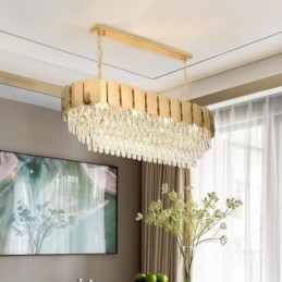 Suspension en cristal Plafonnier ovale de luxe