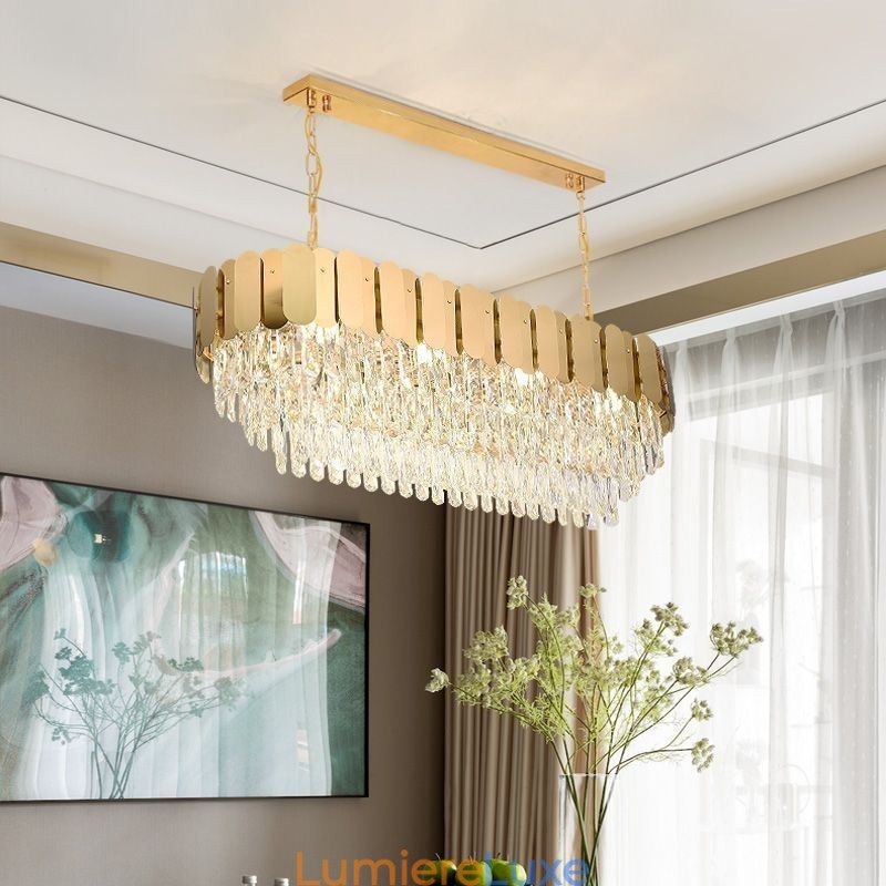Suspension en cristal Plafonnier ovale de luxe