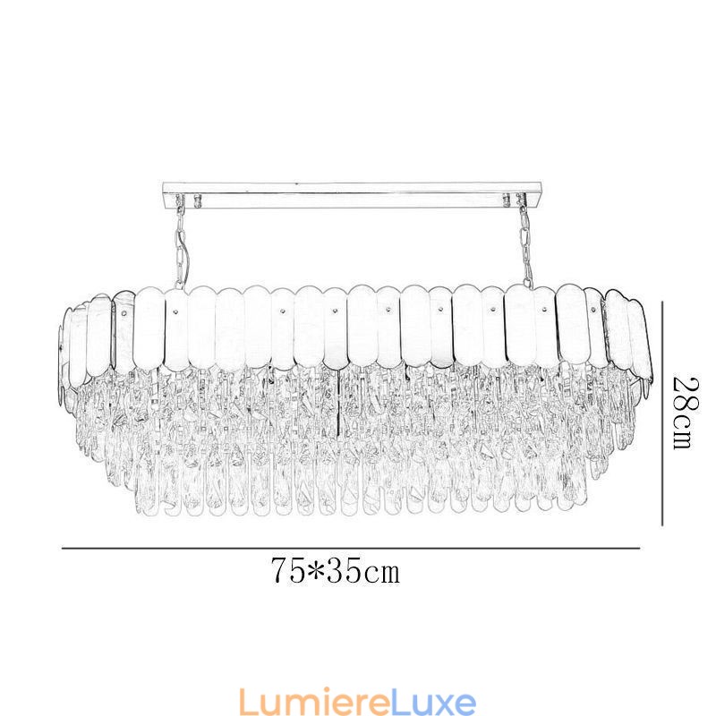 Suspension en cristal Plafonnier ovale de luxe