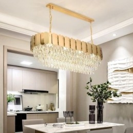 Suspension en cristal Plafonnier ovale de luxe
