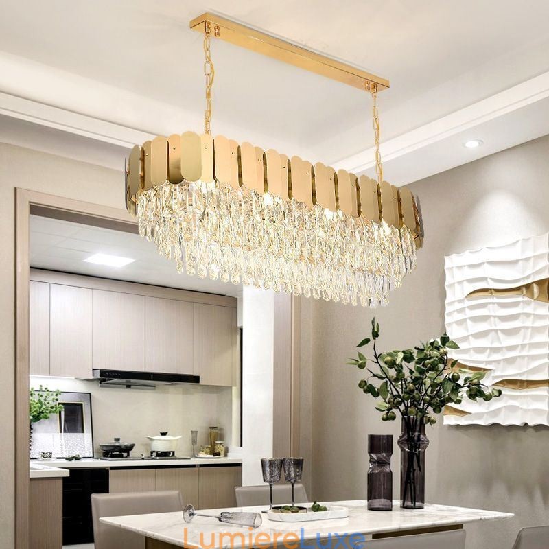 Suspension en cristal Plafonnier ovale de luxe