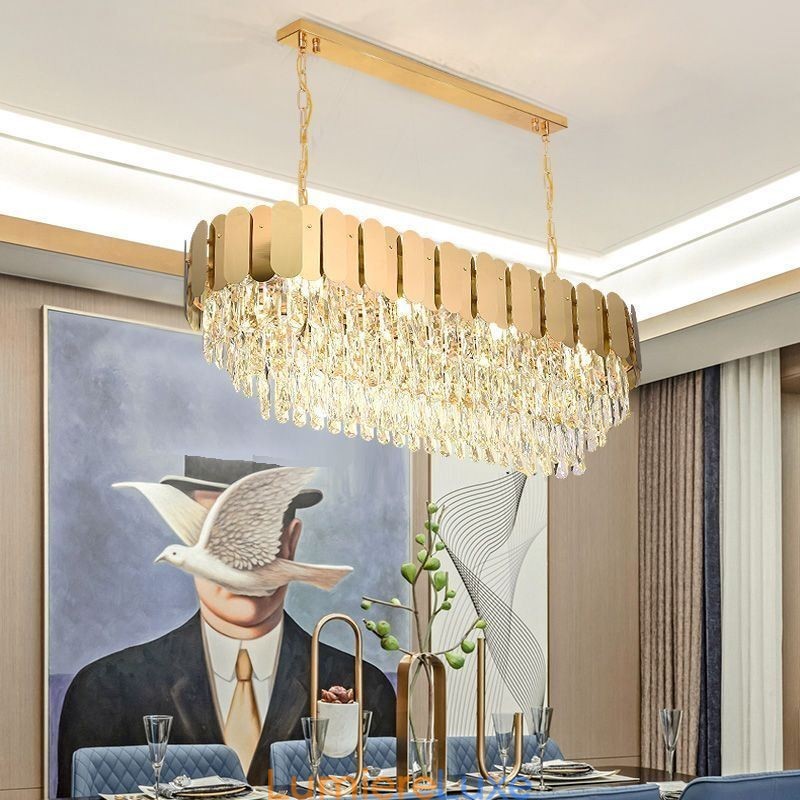 Suspension en cristal Plafonnier ovale de luxe