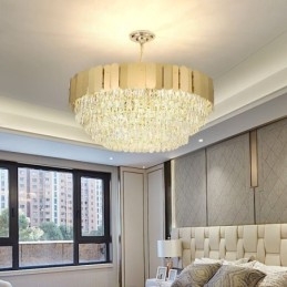 Suspension moderne en cristal, plafonnier rond suspendu