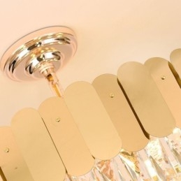 Suspension moderne en cristal, plafonnier rond suspendu