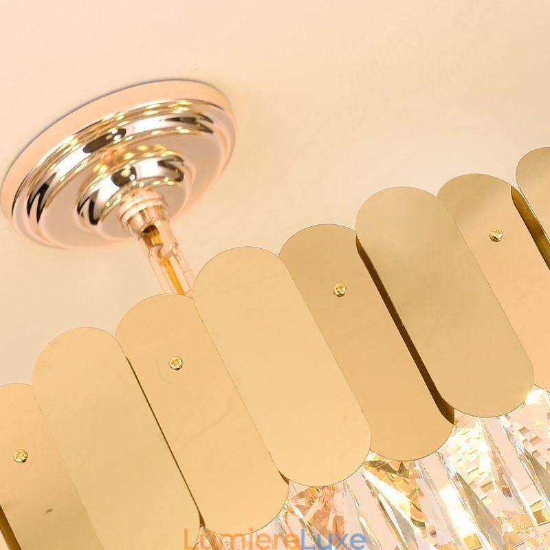 Suspension moderne en cristal, plafonnier rond suspendu