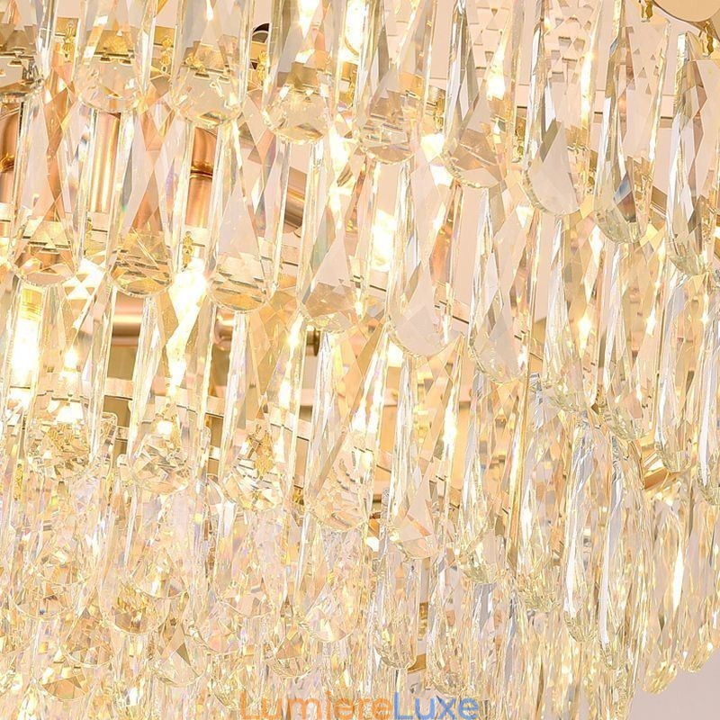 Suspension moderne en cristal, plafonnier rond suspendu