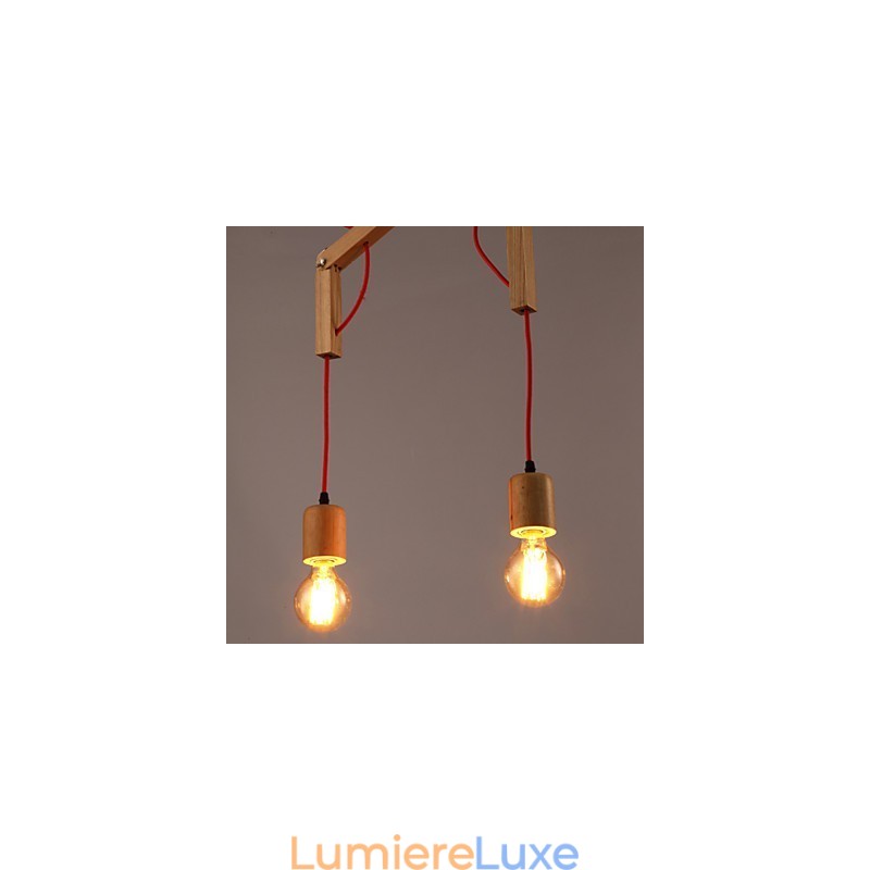 Lustre Mini Style Moderne Contemporain Bois Bambou