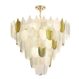 Suspension élégante en cristal en forme de feuille