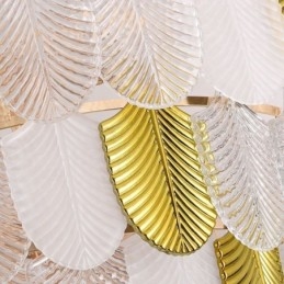 Suspension élégante en cristal en forme de feuille