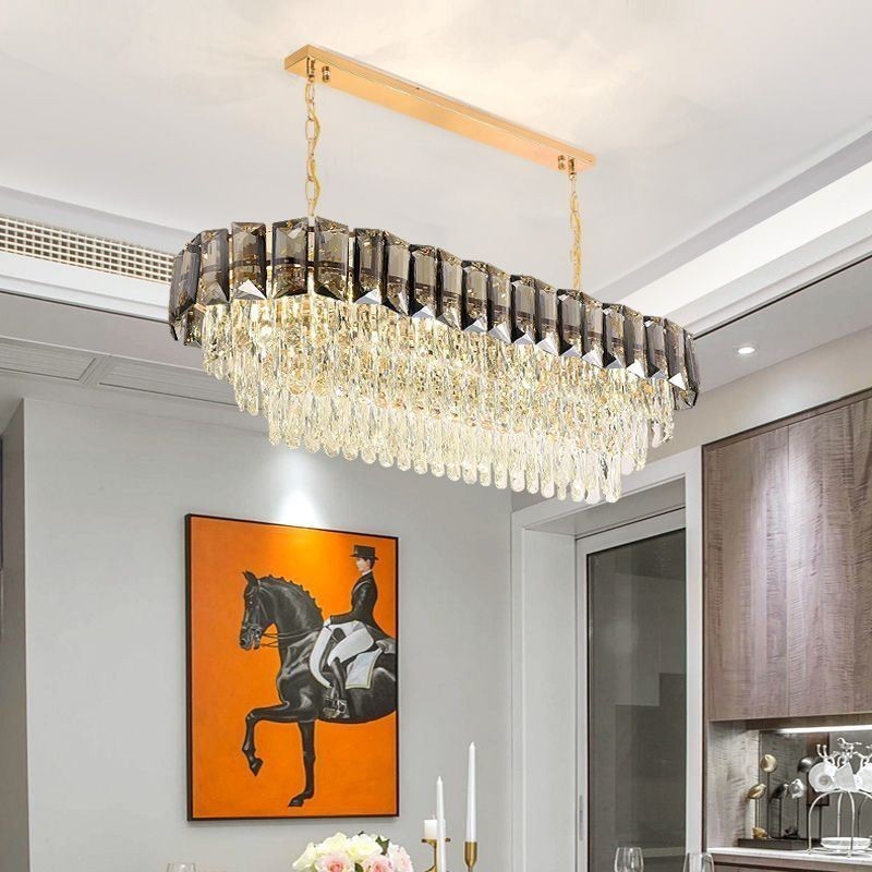 Suspension ovale de luxe en cristal K9
