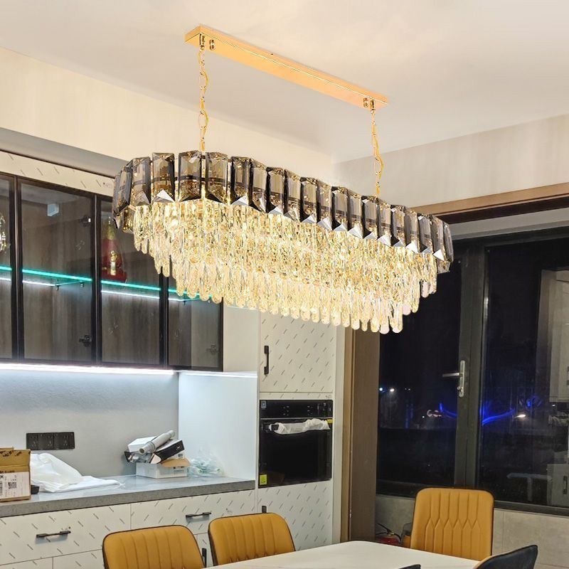 Suspension ovale de luxe en cristal K9