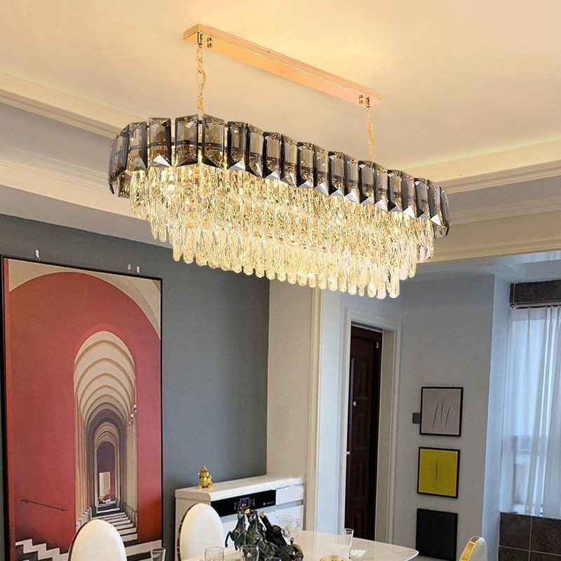 Suspension ovale de luxe en cristal K9