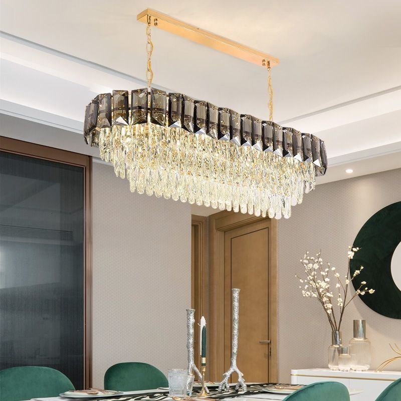 Suspension ovale de luxe en cristal K9