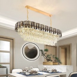 Suspension ovale de luxe en cristal K9