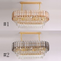 Suspension en cristal moderne Plafonnier ovale de luxe