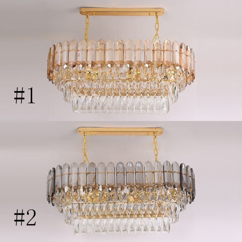 Suspension en cristal moderne Plafonnier ovale de luxe