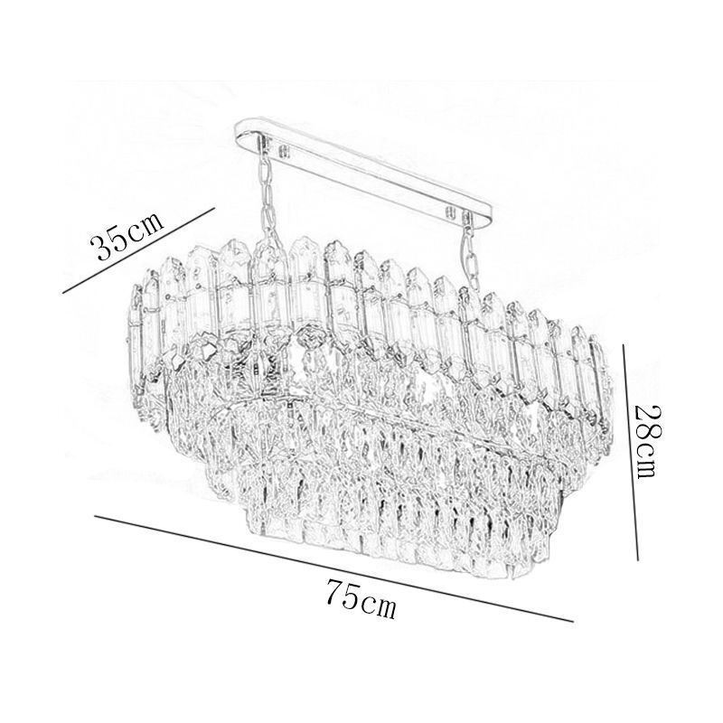 Suspension en cristal moderne Plafonnier ovale de luxe