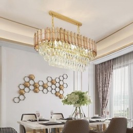 Suspension en cristal moderne Plafonnier ovale de luxe