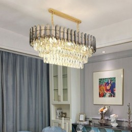 Suspension en cristal moderne Plafonnier ovale de luxe