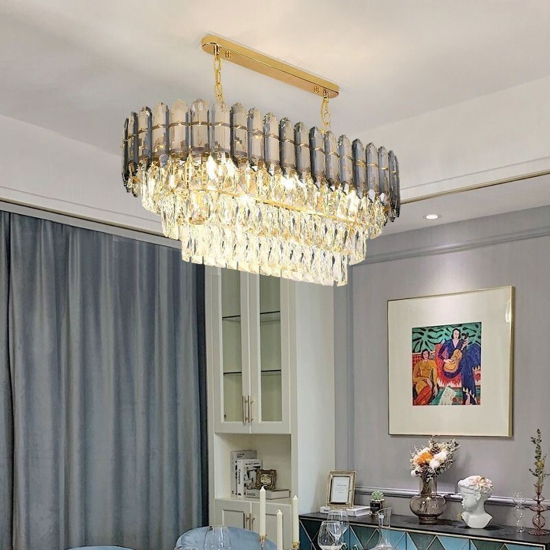 Suspension en cristal moderne Plafonnier ovale de luxe