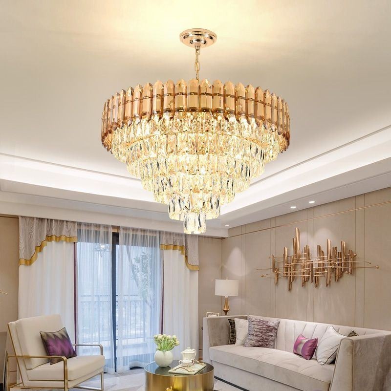 Plafonnier suspendu en cristal moderne