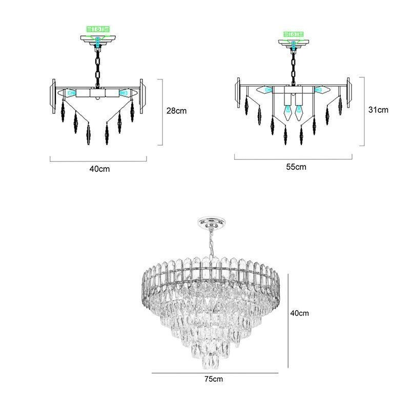 Plafonnier suspendu en cristal moderne