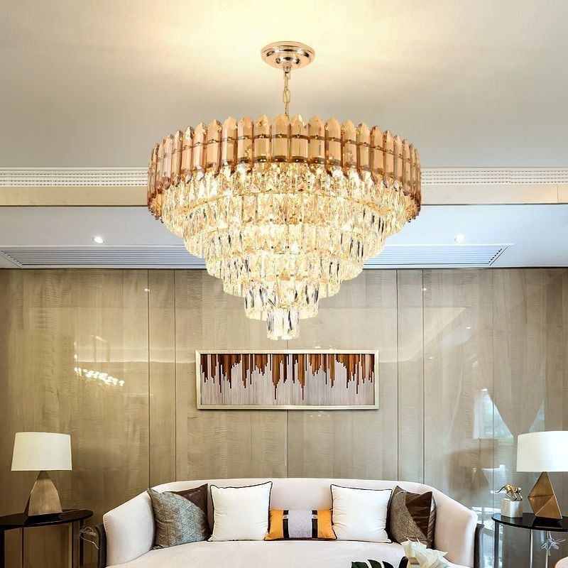 Plafonnier suspendu en cristal moderne