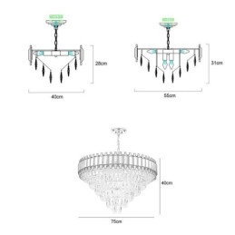 Suspension en cristal de luxe, éclairage de plafond rond