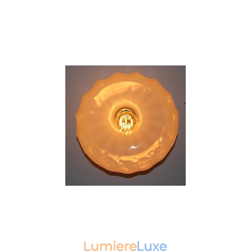 Plafonnier rétro en verre imitation jade à une tête de lotus