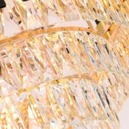 Suspension en cristal de luxe, éclairage de plafond rond