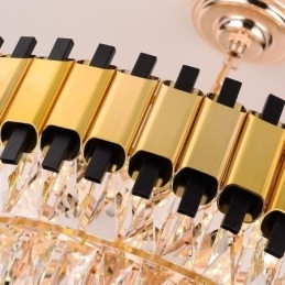 Suspension en cristal de luxe, éclairage de plafond rond